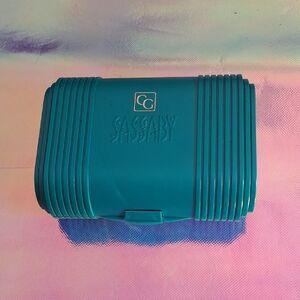 Vintage Cosmetic Travel Case in Teal